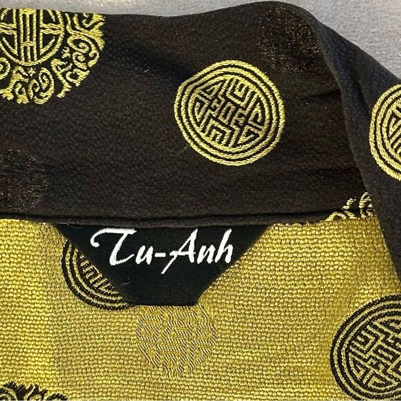 Tu-Ahn Brocade Embroidered Longevity Kimono Robe Sz M - Picture 3 of 7